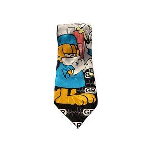 Vintage Paws Addiction Surgeon Doctor Garfield Odie Cat Dog Necktie 100% Silk